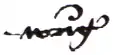 Detail of scribal abbreviation for "in" in a 16th century manuscript."