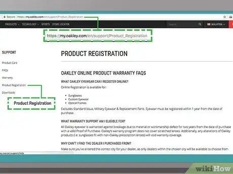 Image titled Register Oakley Sunglasses Step 1