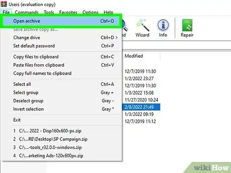 Image titled Use Winrar to Fix Corrupted RAR and ZIP Archives Step 2