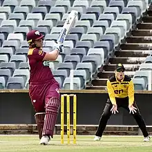 Voll batting for Queensland in December 2022