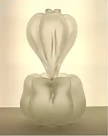 The Fifth Sound 1 of 7, 2014 by Shane Guffogg, Clear Crystal Murano Glass, Hand Blown and Sanded, 18" x 11" x 11"