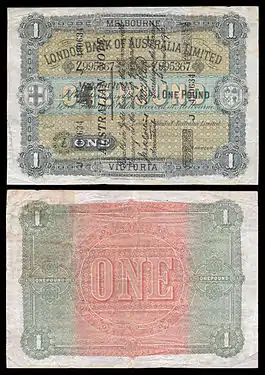 A superscribed note from the London Bank of Australia Limited