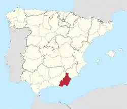 Map of Spain with highlighted