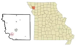 Location of Amazonia, Missouri