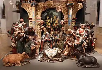 Santa Teresa visiting Jesus in the crib; 1701-25.