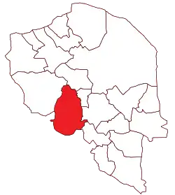 Location of Baft County in Kerman province