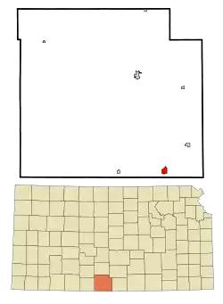 Location within Barber County and Kansas