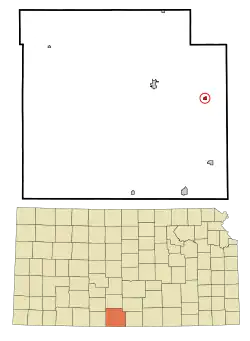 Location within Barber County and Kansas
