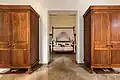 Canopy bed and wardrobes in Khan Pool Suite.