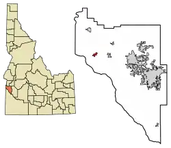 Location of Wilder in Canyon County, Idaho.