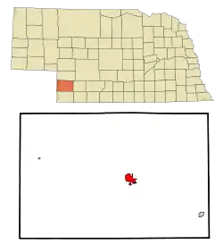 Location within Chase County and Nebraska