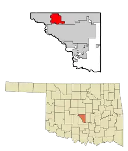 Location within Cleveland County and Oklahoma