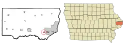 Location of Low Moor, Iowa