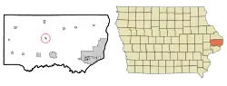 Location of Welton, Iowa