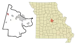 Location of Centertown, Missouri