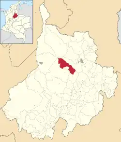 Location of the municipality and town of Betulia, Santander in the Santander Department of Colombia.