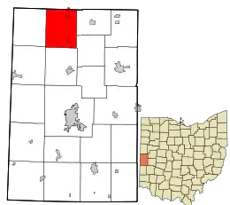 Location in Darke County and the state of Ohio.