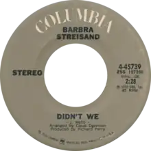 A grey side label of the retail vinyl single