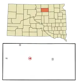 Location in Edmunds County and the state of South Dakota