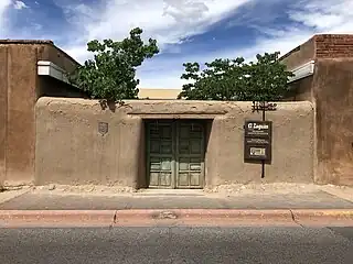 El Zaguan, Santa Fe, South facade detail, front entrance