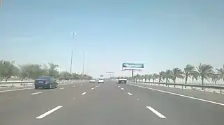 The E 11 highway leading to Dubai, passing through Ghantoot on the border of the Emirates of Abu Dhabi and Dubai