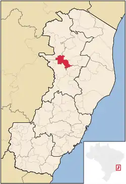 Location in Espírito Santo state
