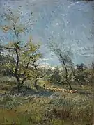 Herd in Kempen (Troupeau en Campine), oil on canvas, 80 x 60&nbsp;cm