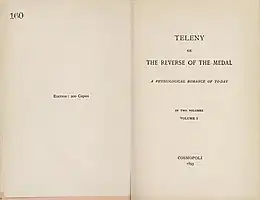 Title page, showing details of Teleny