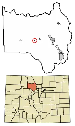Location of the Parshall CDP in Grand County, Colorado.