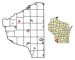 Location of Mount Hope in Grant County, Wisconsin.
