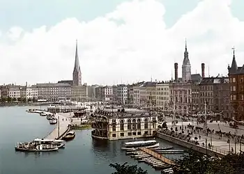 Image 2Hamburg's central promenade Jungfernstieg on River Alster in 1900.