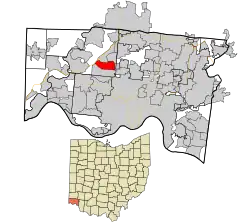 Location in Hamilton County and the state of Ohio.
