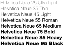 A text sample set in various weights.