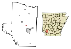 Location of Oakhaven in Hempstead County, Arkansas.