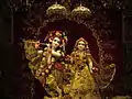 Radha Krishna idols inside the temple