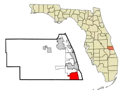 Location in Indian River County and the state of Florida