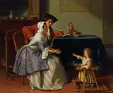 Jean Carolus, 1855, Baby's First Steps, oil on panel, 41 x 48.5 cm, private collection