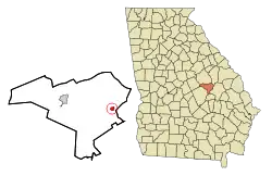 Location in Johnson County, Georgia