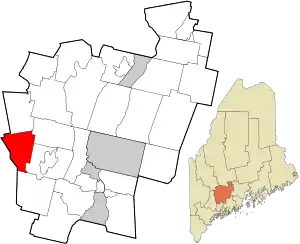 Location in Kennebec County and the state of Maine.