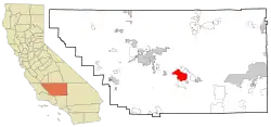 Location in Kern County and the state of California