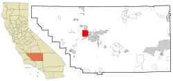 Location in Kern County and the state of California