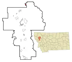 Location of Woods Bay, Montana