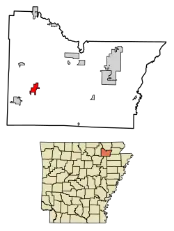 Location in Lawrence County, Arkansas