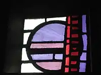 Detail glass wall Boshuizen School, Leiden