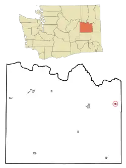 Location of Reardan, Washington