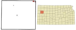 Location within Logan County and Kansas