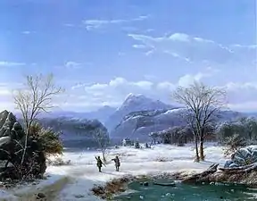 Hunters in a Winter Landscape (1856)