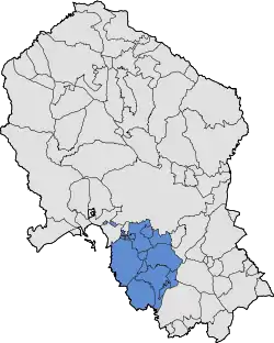 Location of Campiña Sur in the province of Córdoba.