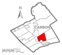Location of Franklin Township in Carbon County, Pennsylvania