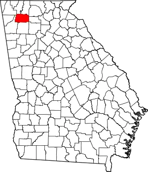 State map highlighting Gordon County